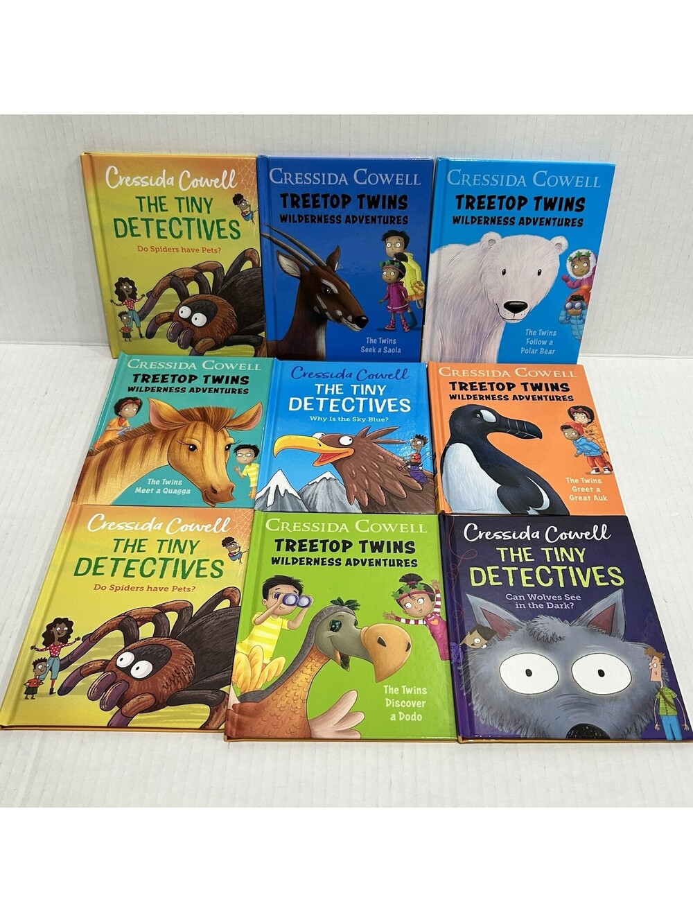 Cressida Cowell 9 Book Lot  – Tiny Detectives & Treetop Twins-Happy Meal series